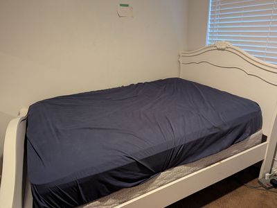 Queen size bed + mattress and Box Spring $75 OBO