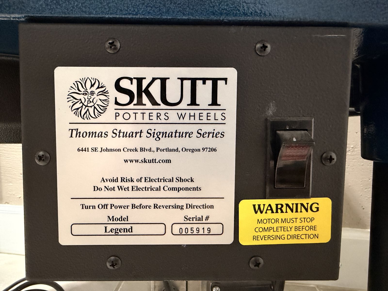 SKUTT Thomas Stuart Signature Series Legend Pottery Wheel with Foot Pedal