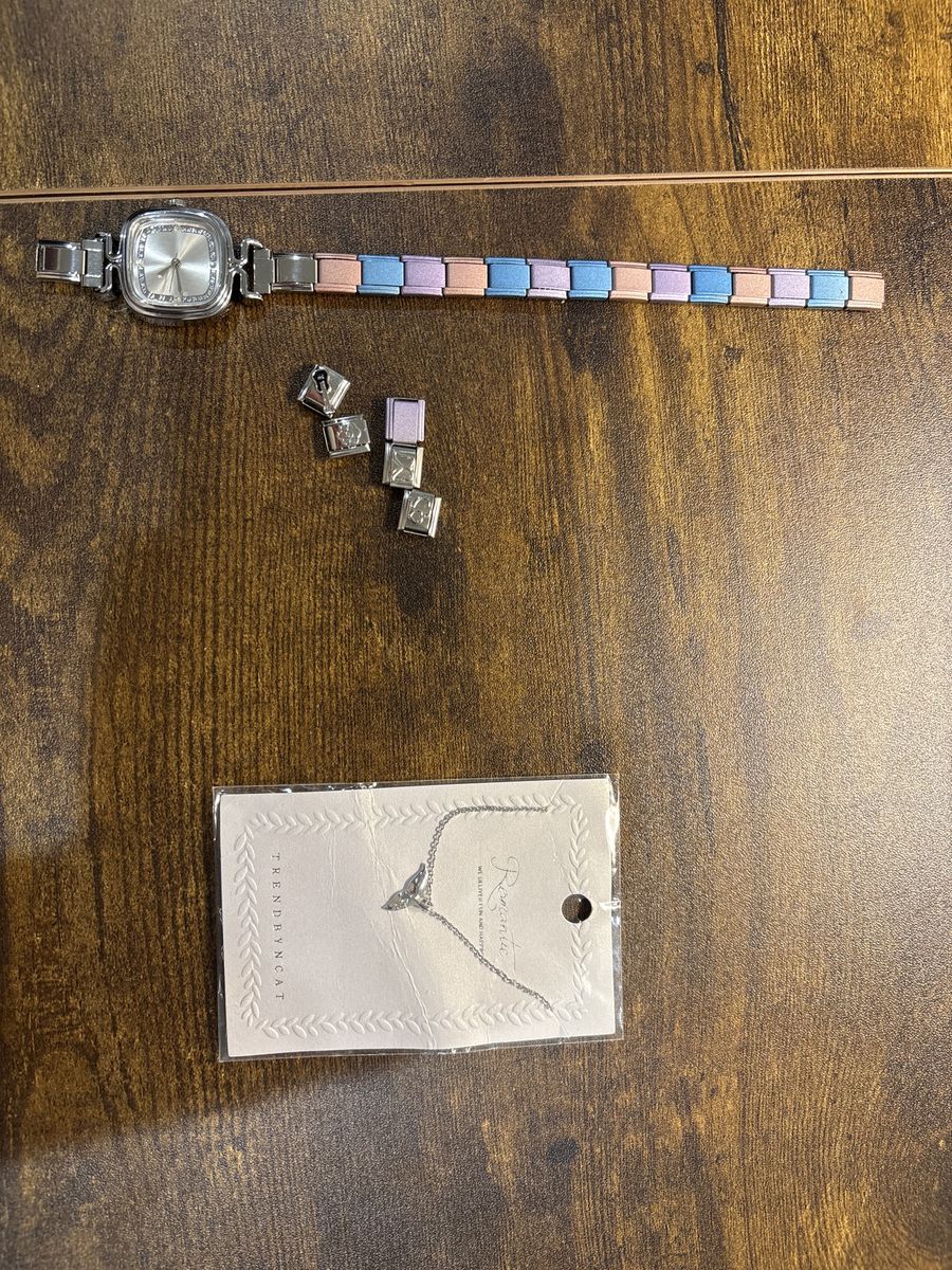 Italian bracelet with extra charms & Whale Tail Necklace