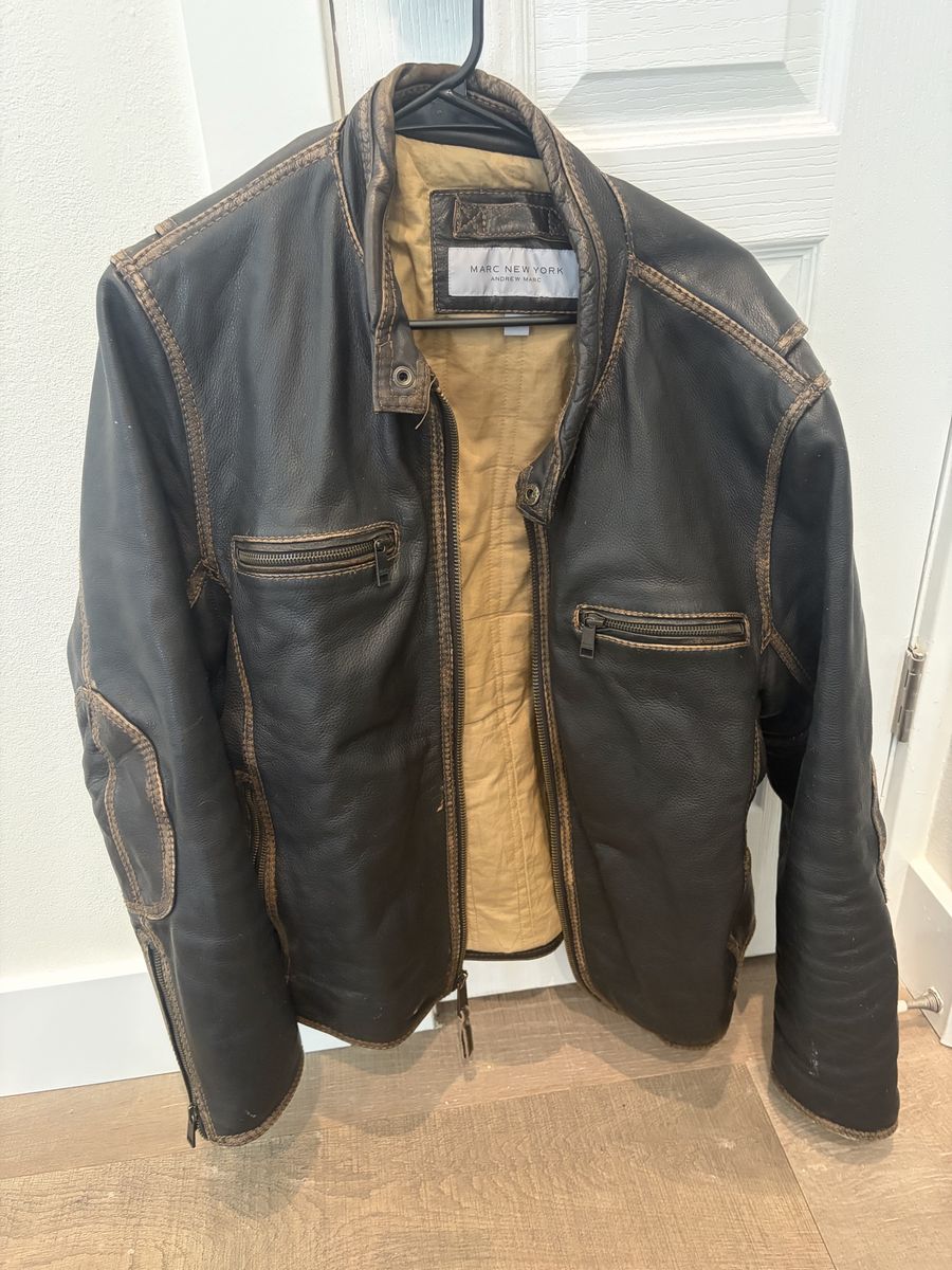 Thick leather jacket Large