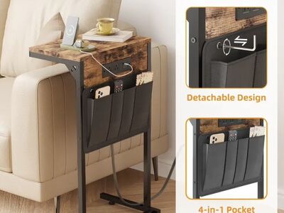 Modern C-Tables w/ Charging & Storage — 2-Pack