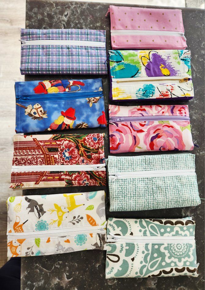 handmade zip-up shopping totes