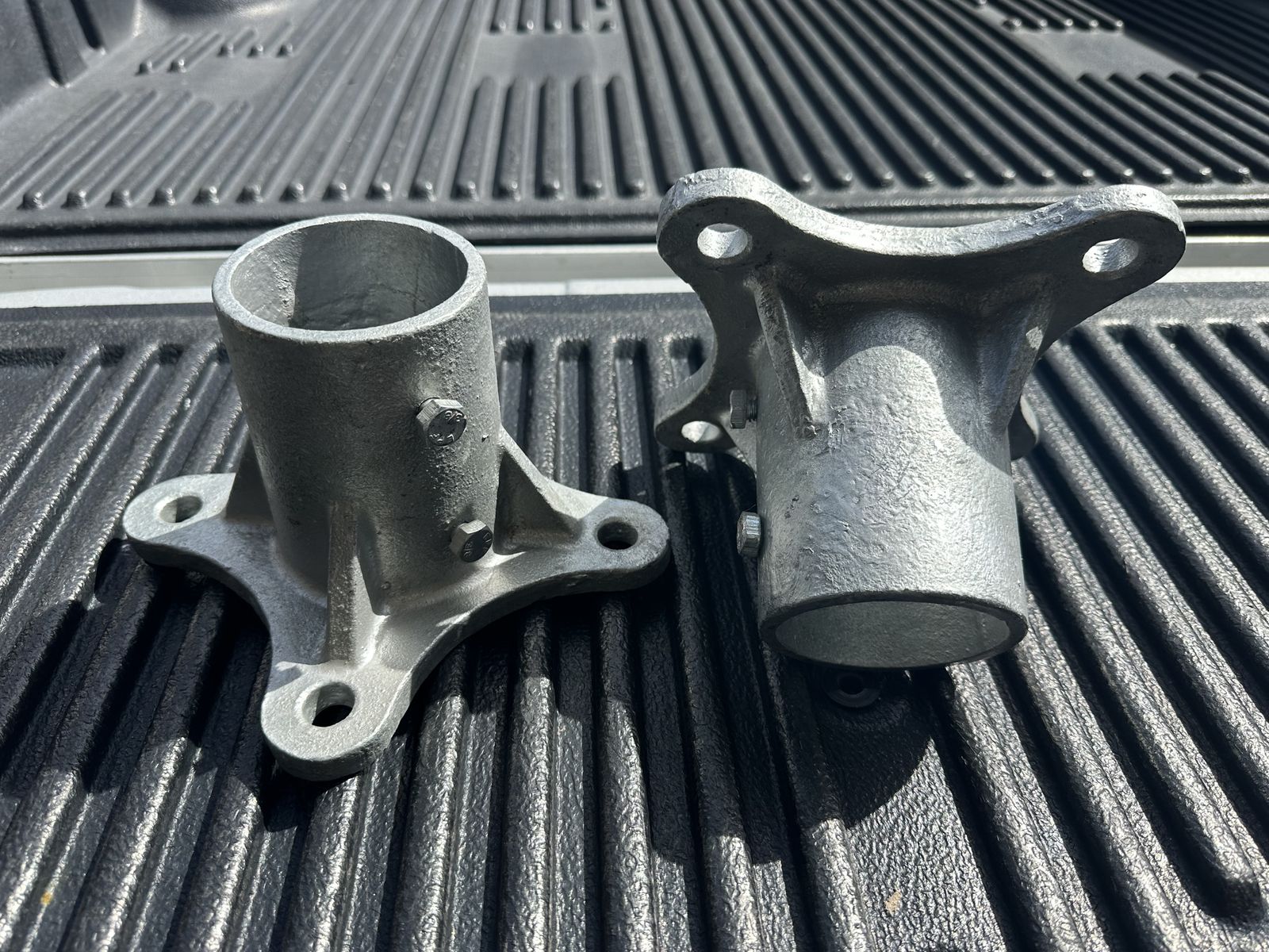Chain Link Fence, Floor Flange 3" (2-7/8" OD) 4 Bolt Surface Mount. (QTY-5)
