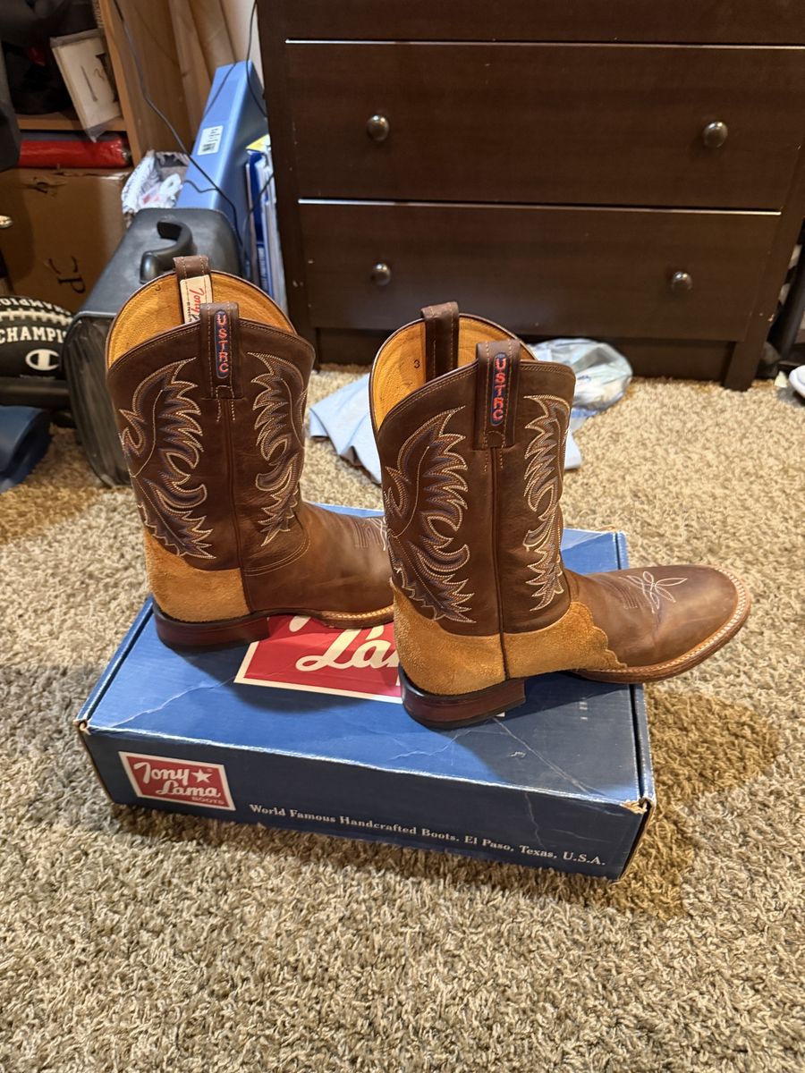 Vintage Tony Lama CT2023 Aztec Shrunken Shoulder Boots - Size 10.5D