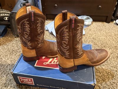 Vintage Tony Lama CT2023 Aztec Shrunken Shoulder Boots - Size 10.5D