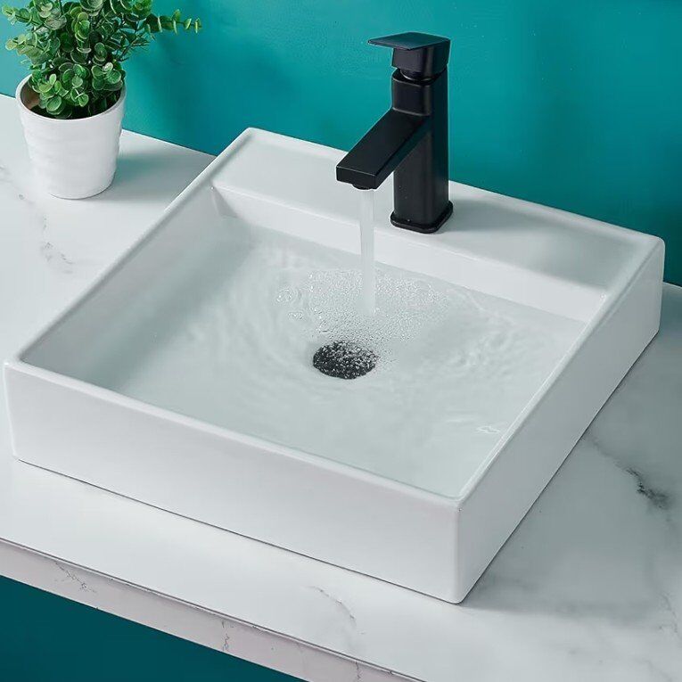 17"x17" Above Counter Sink White Square