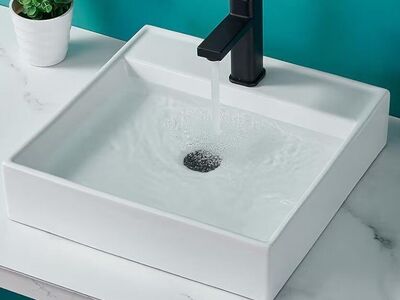 17"x17" Above Counter Sink White Square