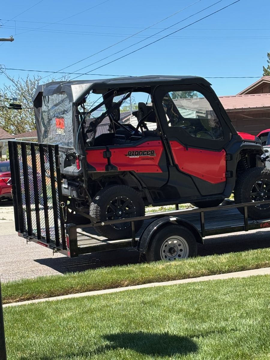 2016 Honda Pioneer 1000-5, 5,200 miles Side-by-Side UTV with Enclosed Cab and Trailer with sand rims and tires