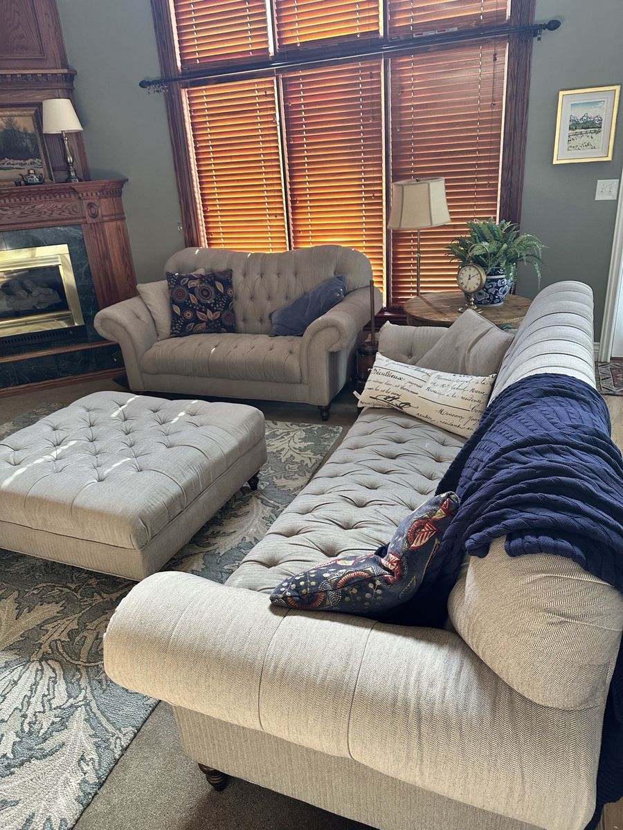 Couch, love seat, ottoman