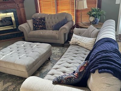 Couch, love seat, ottoman