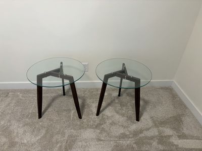 Article glass side tables