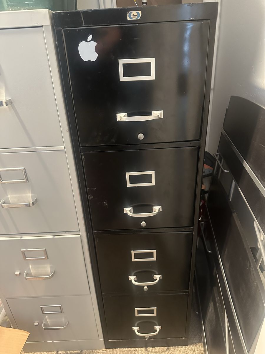 Filex Black 4-Drawer Metal Vertical Filing Cabinet