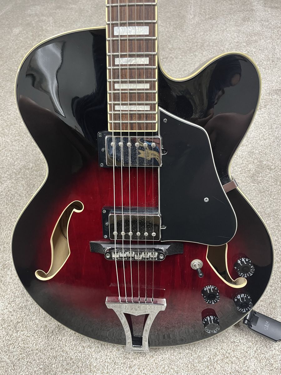 Ibanez Artcore AF-75 Electric Guitar - Red and Black Sunburst Hollow Body