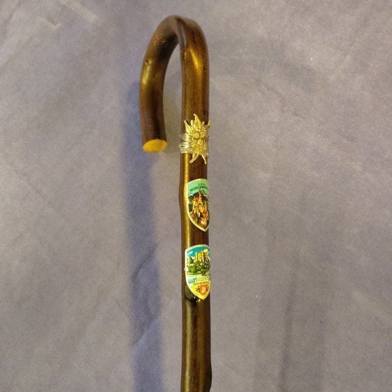 Vintage German Wanderstock Mountain Hiking Stick.