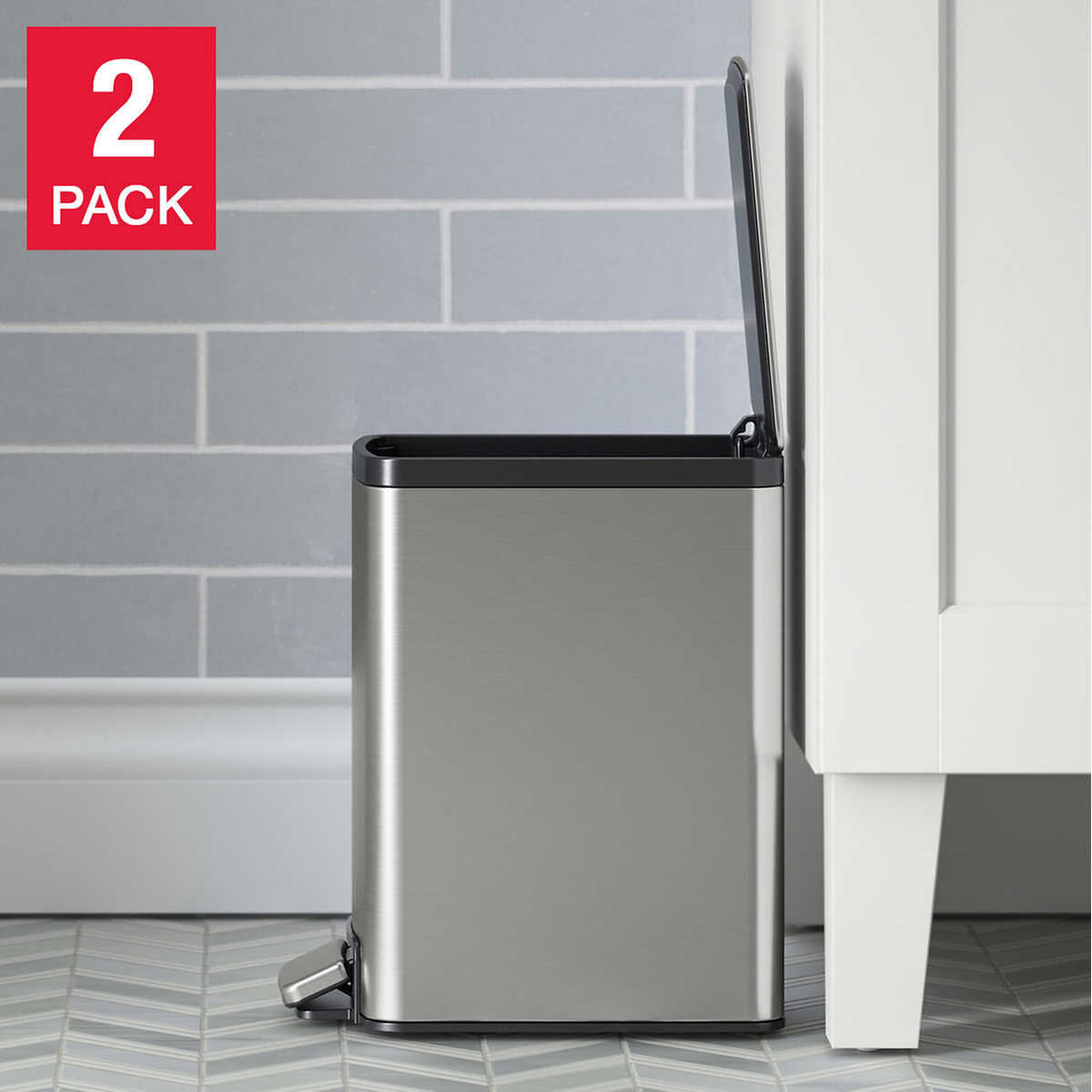 Kohler 6 Liter Stainless Steel Step Trash Bin 2-pack 1806340 #23185