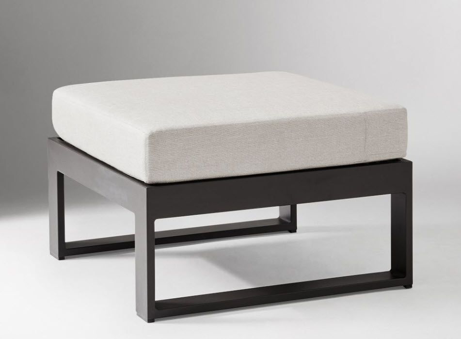 West Elm Portside Aluminum Outdoor Ottoman with Cover