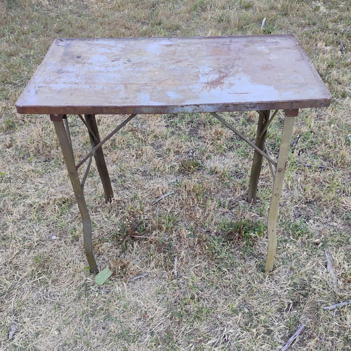 Heavy Steel Folding Table Military 33x28, 30.25 Hi