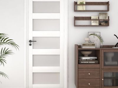 32” x 80” White Interior Door Frosted Glass