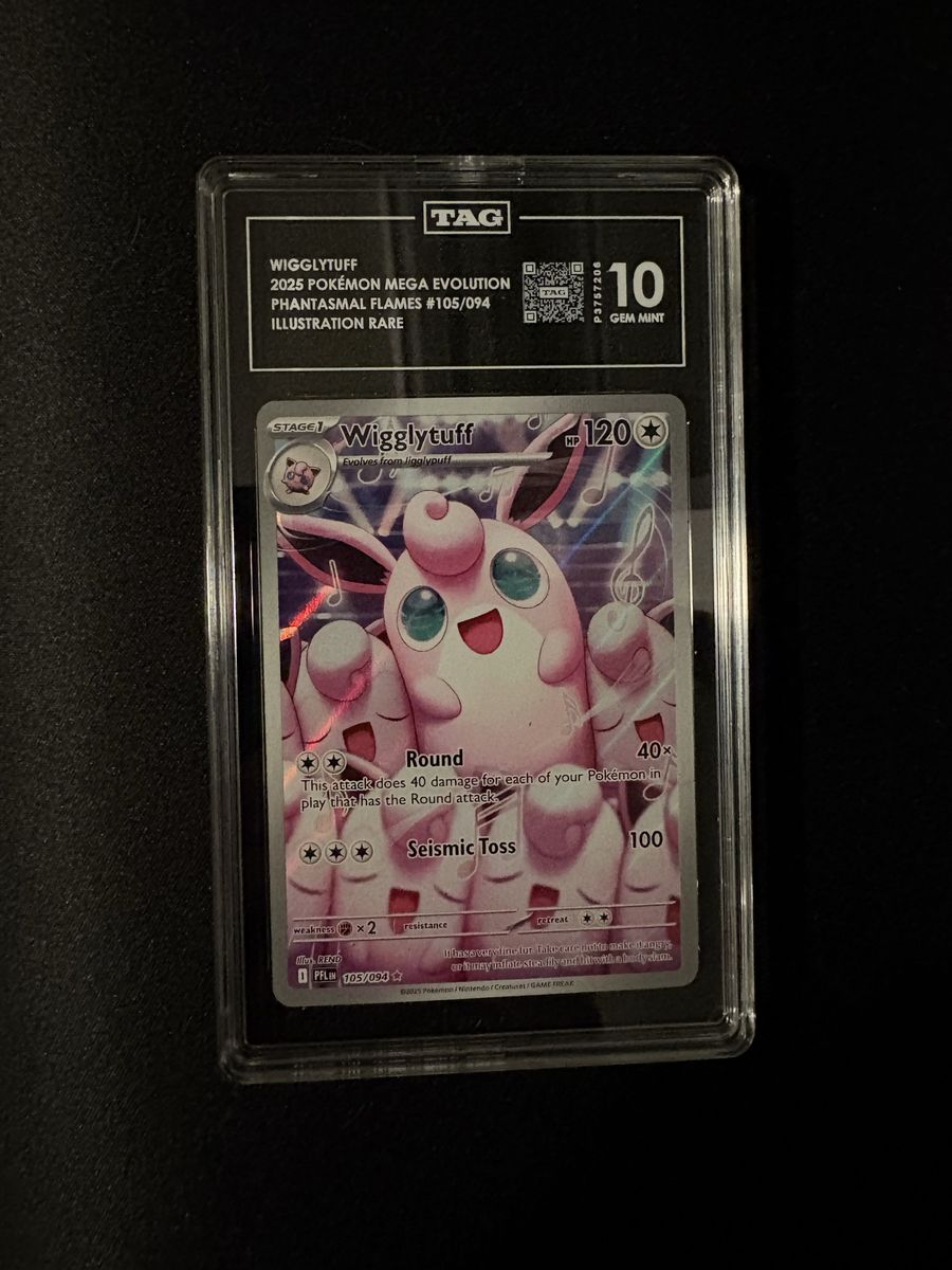 Wigglytuff 2025 Pokemon Mega Evolution Phantasmal Flames #105/094 TAG Graded 10 GEM MINT