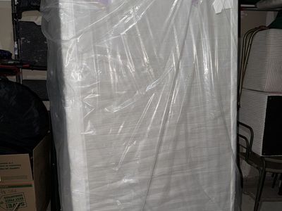 Twin Bed Set – Green Velvet Headboard, Frame & Mattress