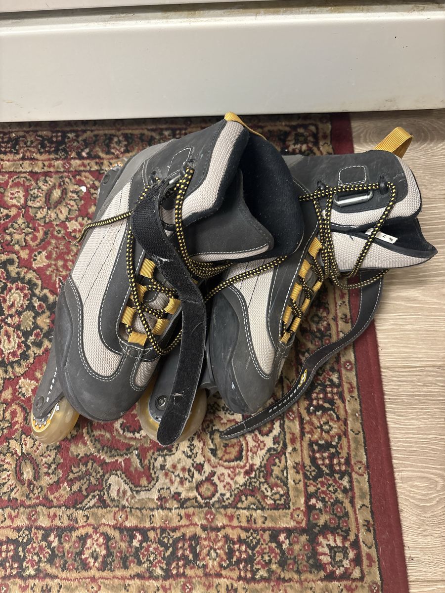 Used Inline Skates Black and Grey Soft Boot Roller Blades