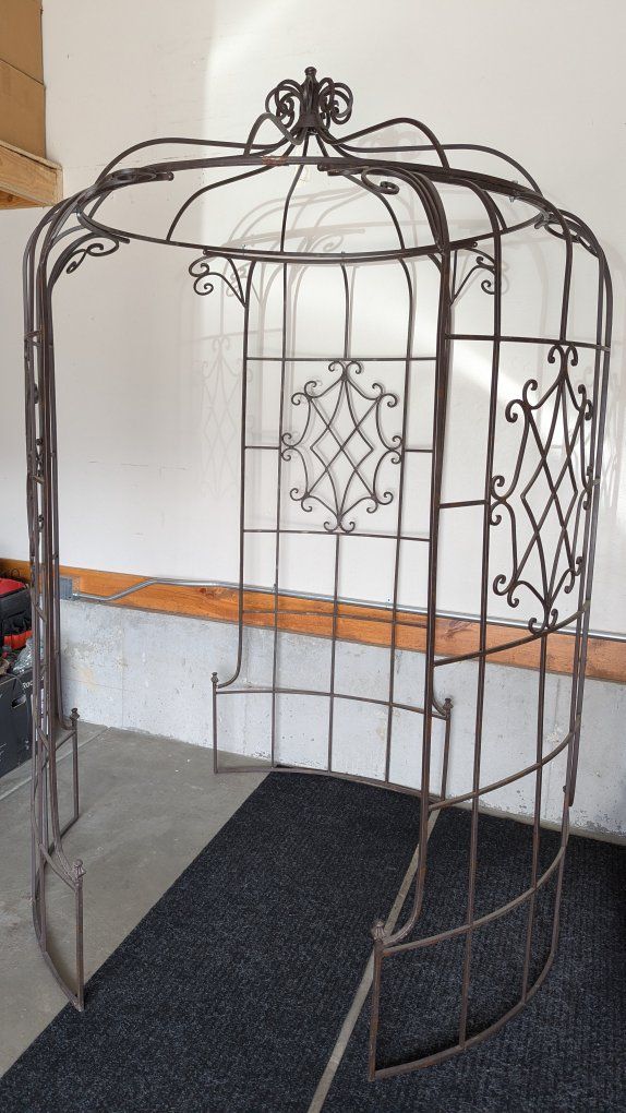 Wrought Iron Garden Archway / Gazebo / Iron Cart Metal Lanterns, Outdoor / Indoor or Wedding Decor $600