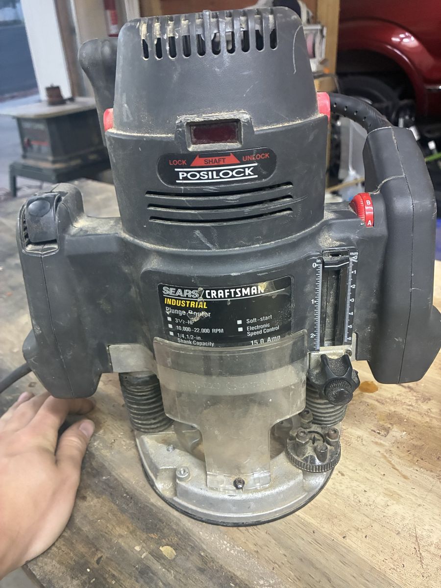 Sears Craftsman Industrial Plunge Router - 10-22,000 RPM, 15.0 Amp, 1/4-1/2 in. Shank
