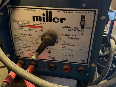 Miller 180 arc welder