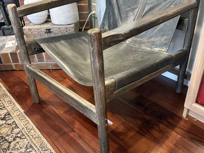 Vintage Style Leather Sling Chair