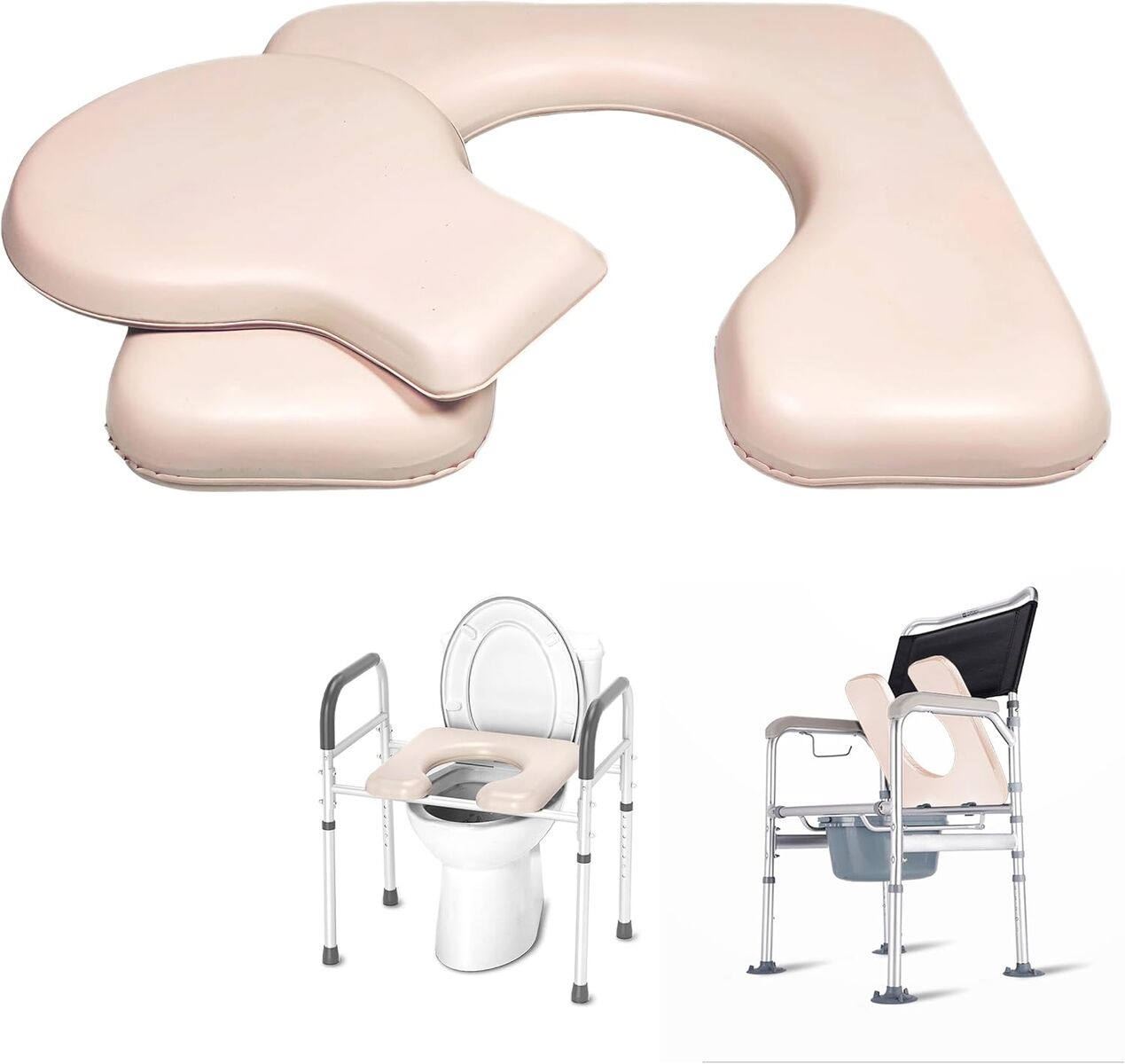 Commode Seat Cushion with Sponge Padded ,C Shape Waterproof Soft Pad