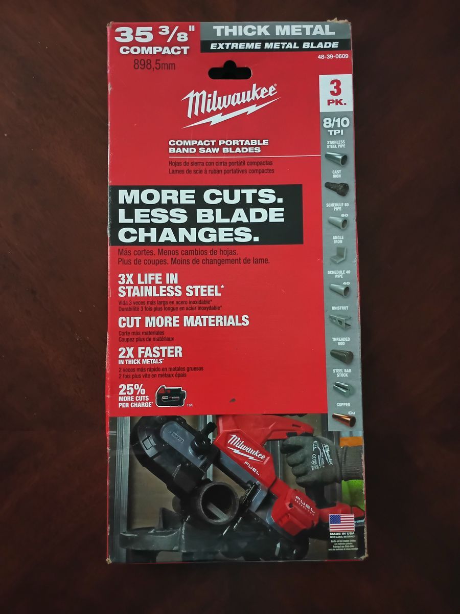 Milwaukee 35 3/8" Compact Portable Bandsaw Extreme Metal Blades New 3x pack