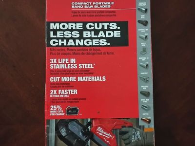 Milwaukee 35 3/8" Compact Portable Bandsaw Extreme Metal Blades New 3x pack