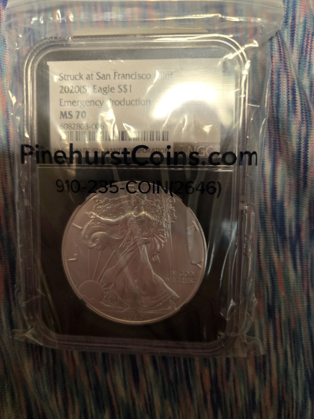 Very hard to find in black slab miniscule mintage silver eagle ms70