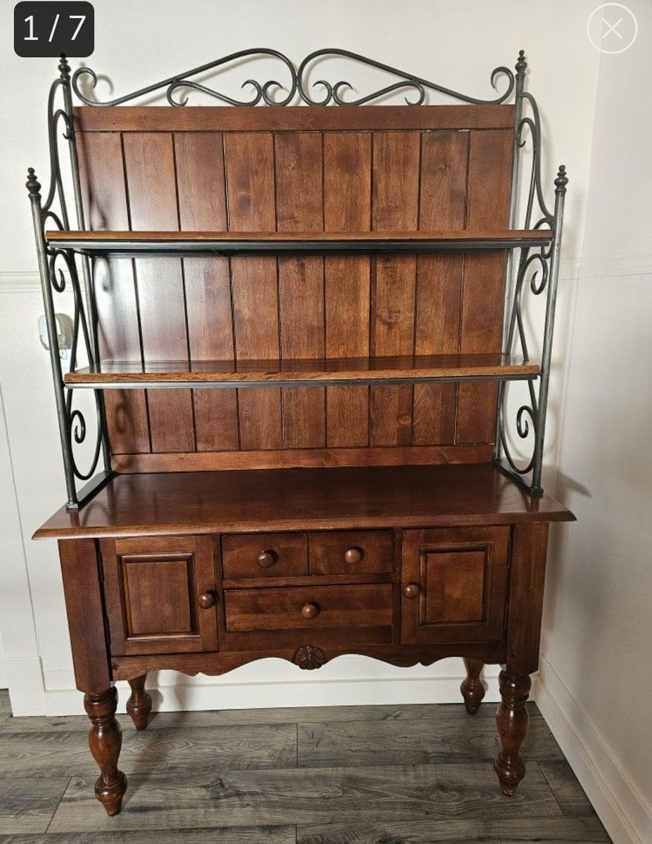 Beautiful Rustic Farmhouse Style Hutch/Coffee Bar 77" tall
