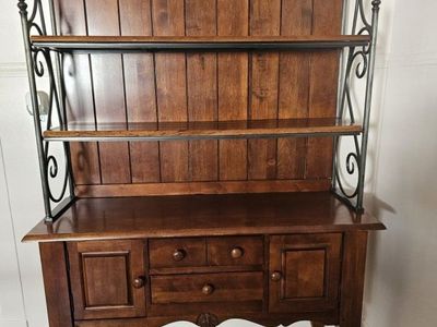 Beautiful Rustic Farmhouse Style Hutch/Coffee Bar 77" tall