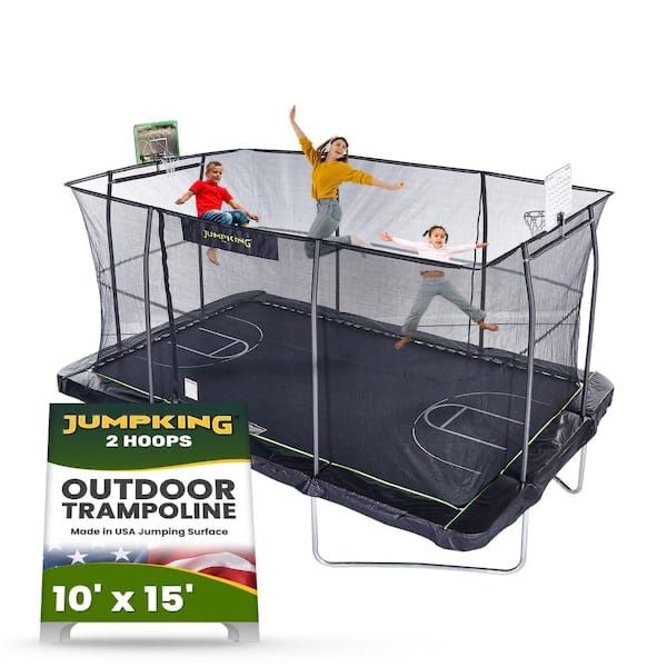 10' x 15' Rectangle Trampoline with Basketball Hoop