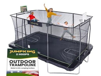 10' x 15' Rectangle Trampoline with Basketball Hoop