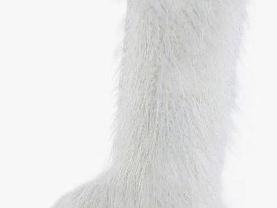 White Valpeak Faux Fur Tall Furry Boots - Size 7