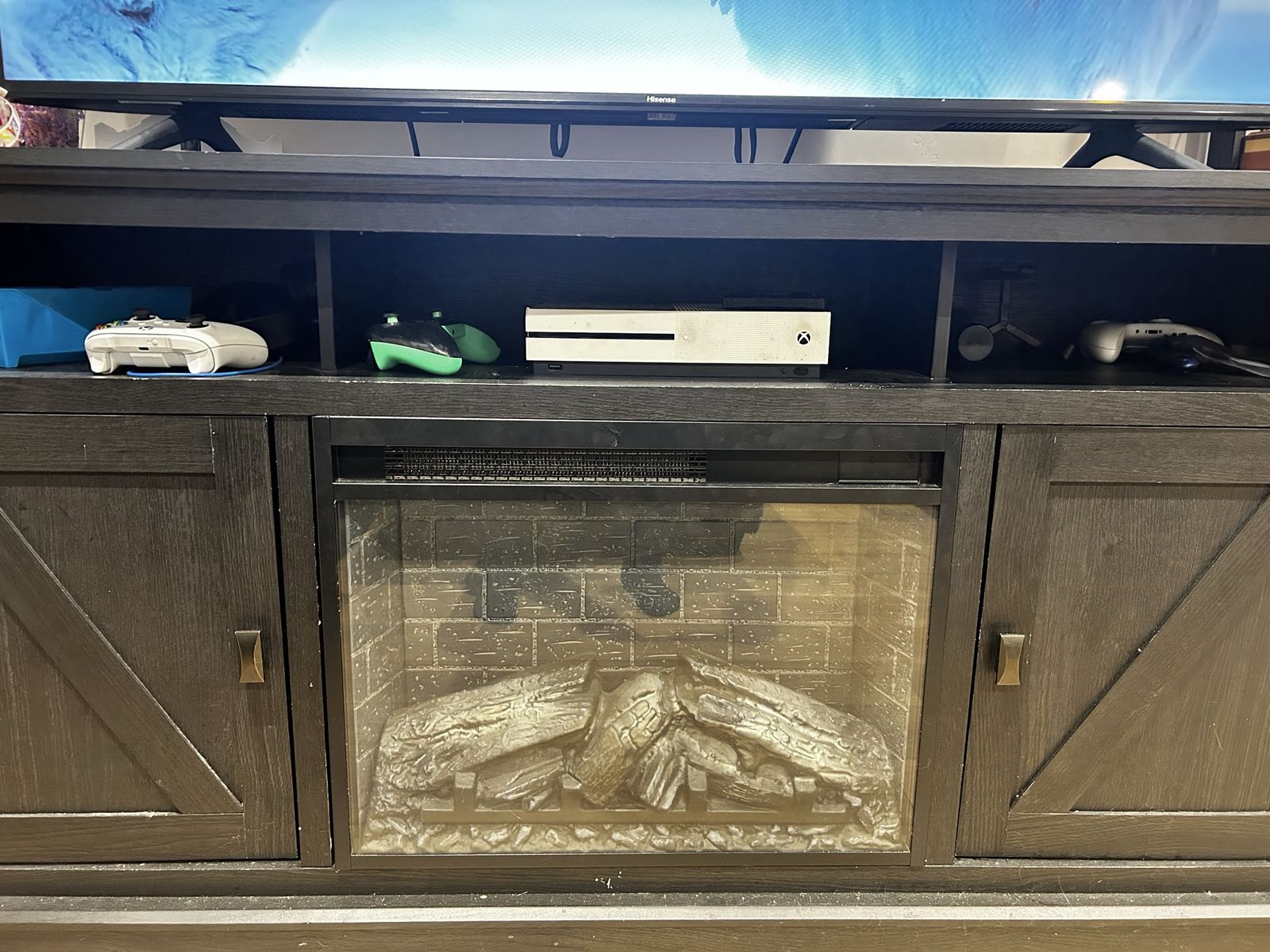 Electric fireplace tv stand.