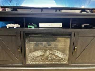 Electric fireplace tv stand.