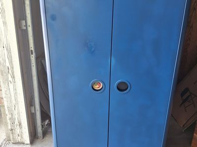 blue cabinet