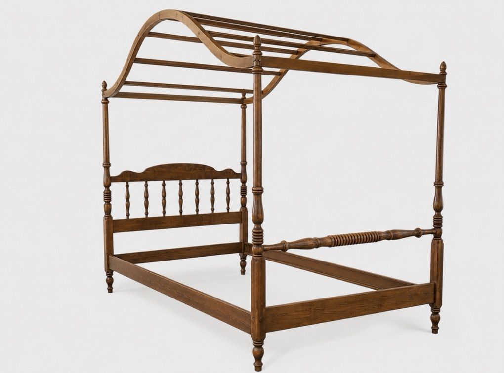 Ethan Allen 1978 Four Poster Twin Canopy Bed Frame