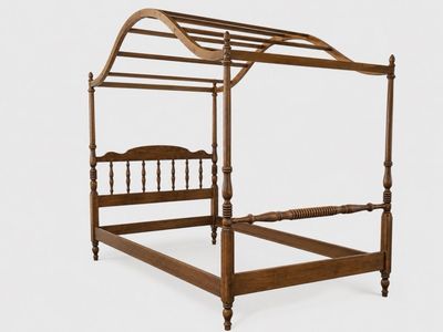 Ethan Allen 1978 Four Poster Twin Canopy Bed Frame