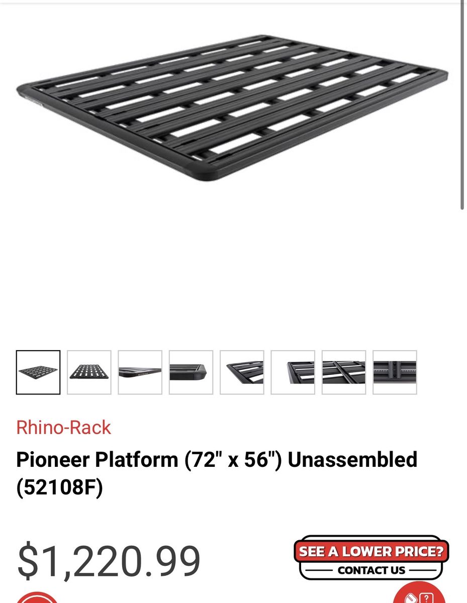 Rhino Rack Pioneer Roof Rack Platform 72 X 56