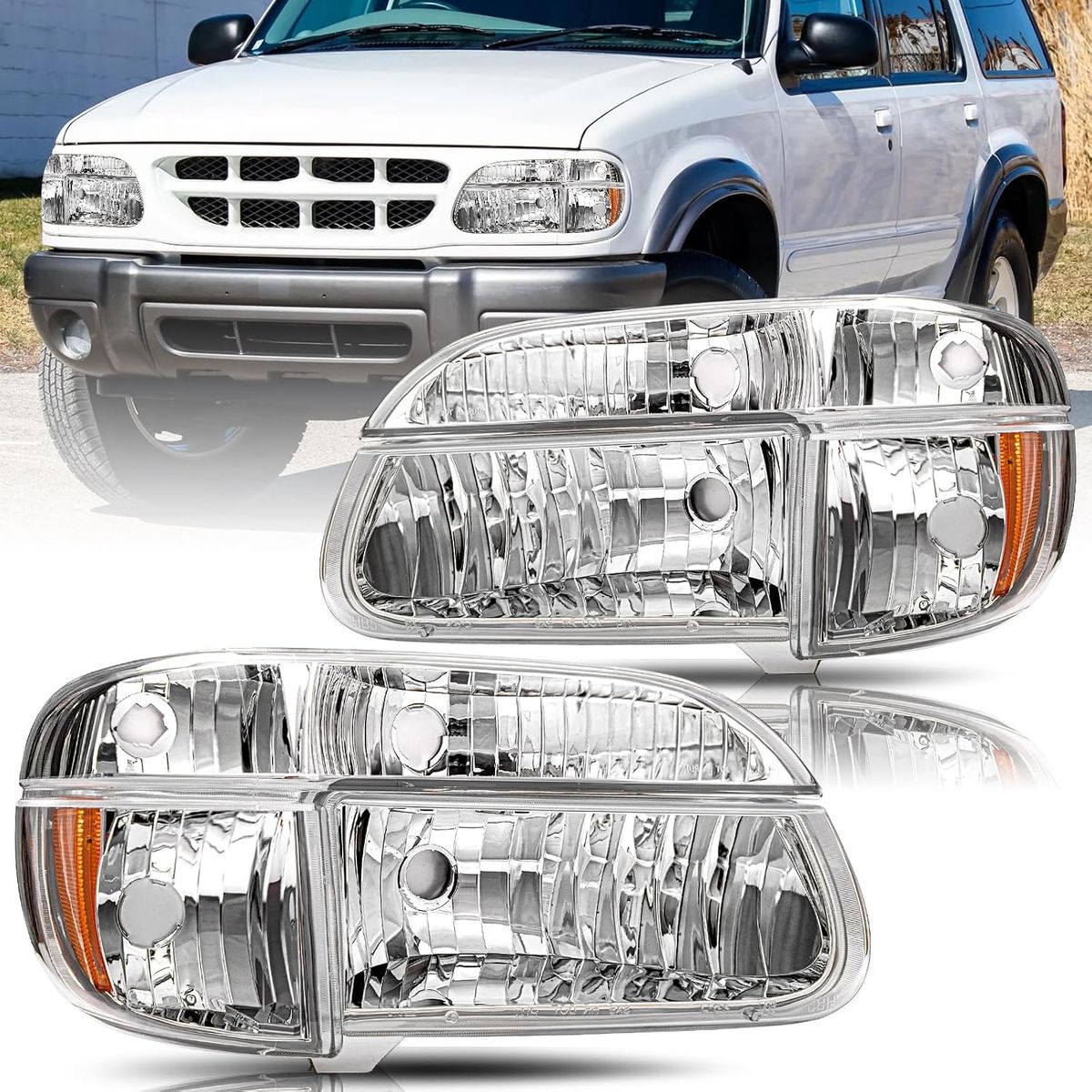 Headlight Kit For 1995-2001 Ford Explorer 1997 Mercury Mountaineer all 4 lights new in box