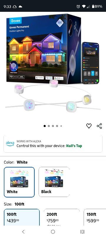 Govee Pro Permanent Outdoor lights 100'