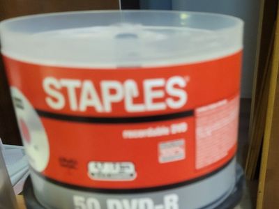 Staples 50 DVD-R Spindle Recordable Media Disc Pack Used
