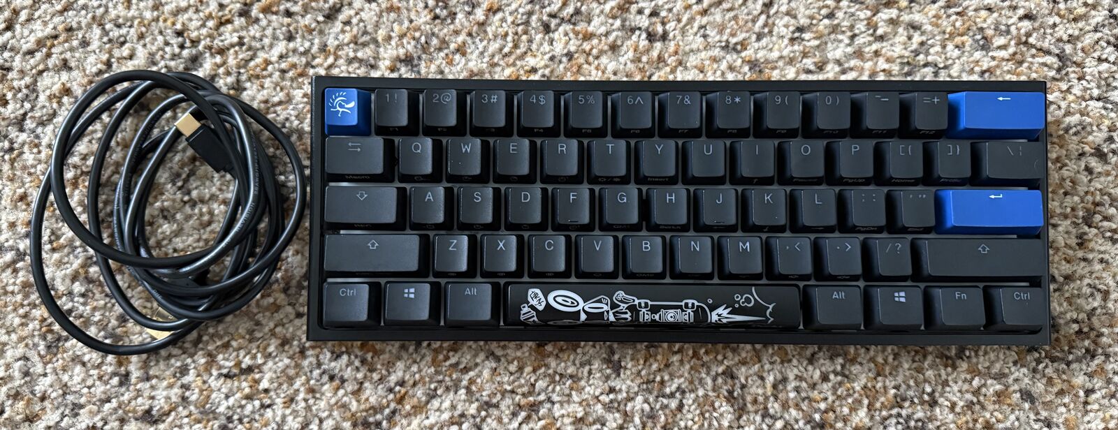 Ducky One 2 Mini 60% Mechanical RGB Gaming Keyboard Cherry MX Silver Switches - Keycap Puller Included – Used – Works Great