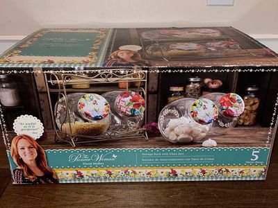 Pioneer Woman Floral Medley Storage Rack & Jars