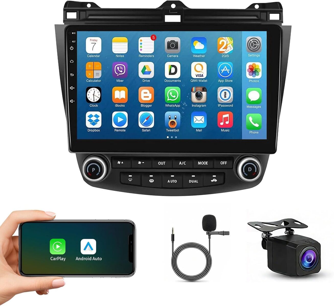 NEW Car Stereo for Honda Accord 2003-2007, Android 14 Head Unit 2G+64G 10.1'' Touchscreen GPS Navigation, Bluetooth, 5G WiFi